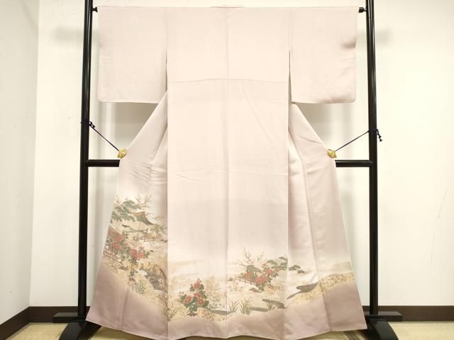 平和屋着物■豪華色留袖　貝桶吉祥花文　金糸　やまと誂製　逸品　未使用　BAAI3445pk 平和屋着物□豪華色留袖 駒刺繍 橘 金銀彩 正絹 逸品 CAAU3604xi