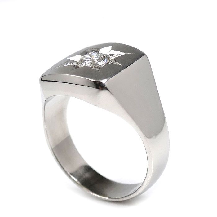 Pt900プラチナ リング 指輪 ダイヤモンド0.63ct 22.5号 24.6g メンズ