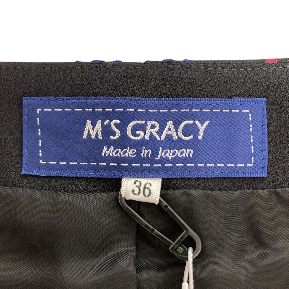 M’S GRACY 2020SS ジャガードデニムジャケット カメリアモチーフ 未使用 M'S GRACY エムズグレイシー チェック柄 リボンモチーフ
