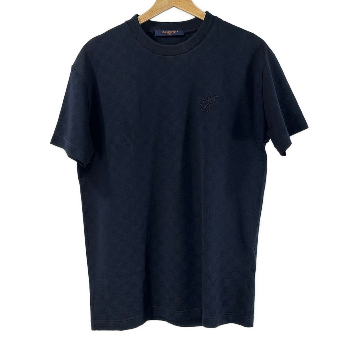 LOUIS VUITTON ルイヴィトン 半袖Tシャツ サイズXS ユニセックス - RM242MQ JUV HRY40W ダークネイビー コットン|ダミエ柄|刺繍|24AW