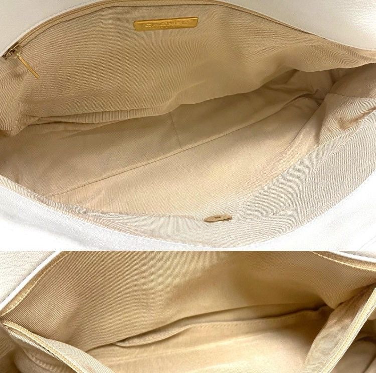 美品☆ シャネル19 マトラッセ ショルダーバッグ 2way 白 28番台