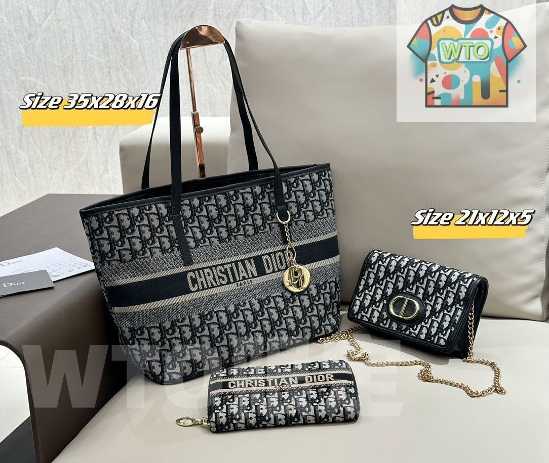 Christian Dior ロゴパターン ハンドバッグ CHRISTIAN DIOR クリスチャンディオール ロゴ トートバッグ