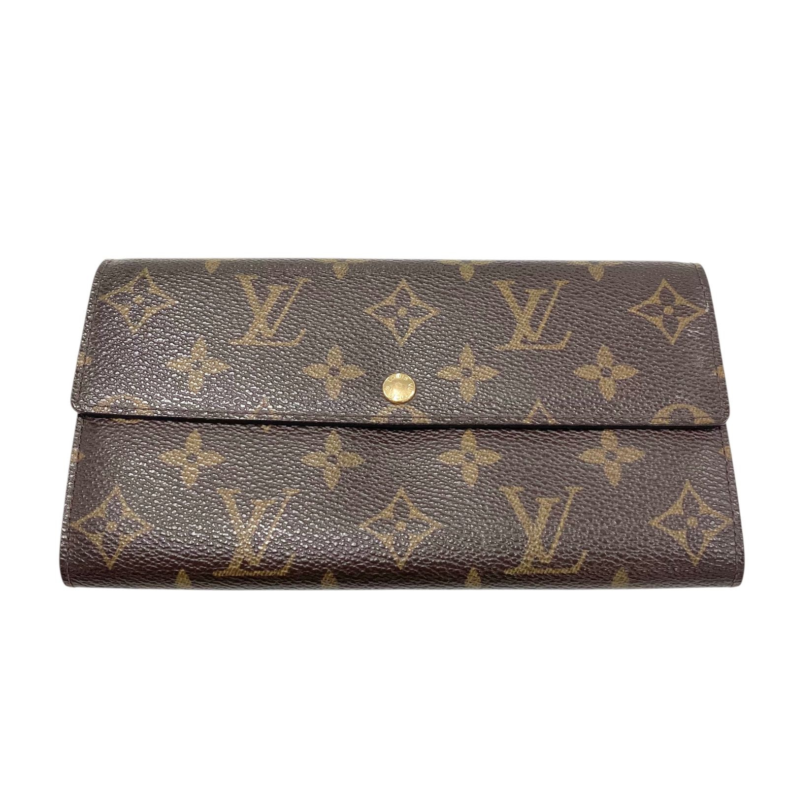 真贋判定済 LOUIS VUITTON ルイヴィトン ポシェットポルトモネクレディ M61726 モノグラム B042093T8P