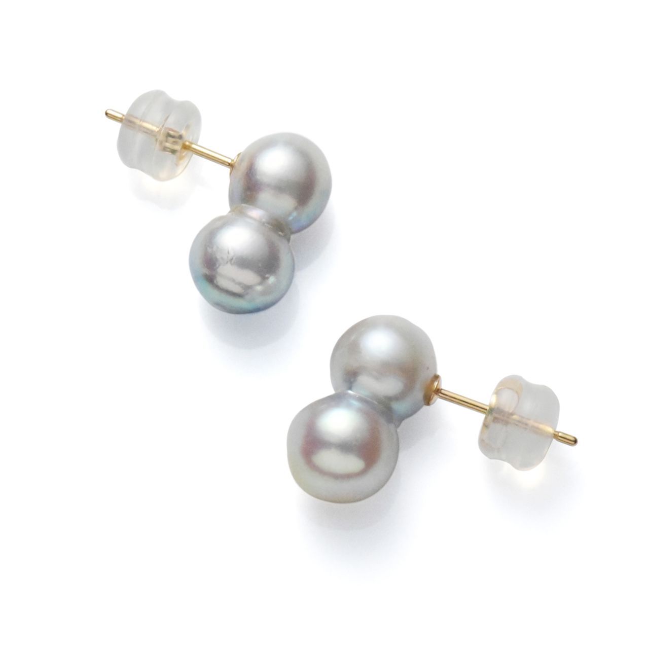 サンプル現品放出】K18YGあこや真珠6-7mm 双子真珠 スタッドピアス 