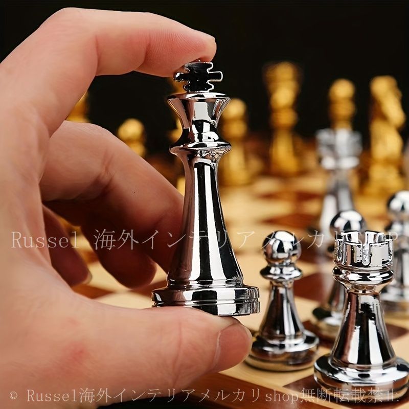 チェスセット エレガント 駒 亜鉛合金製 折り畳み 収納 おしゃれ 盤