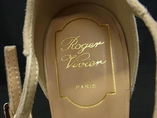 ■極美品■ Roger Vivier ロジェヴィヴィエ スエード ヒール サンダル 靴 シューズ 表記サイズ 38 (約25.0cm) ピンク系 FE5633 □極美品□ Roger Vivier ロジェヴィヴィエ スエード ヒール サンダル