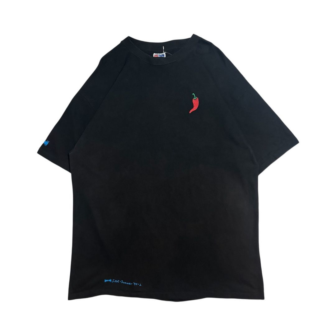 D161】90s Hanes SHORTY'S Chili pepper T-shirt black X-large / 1990