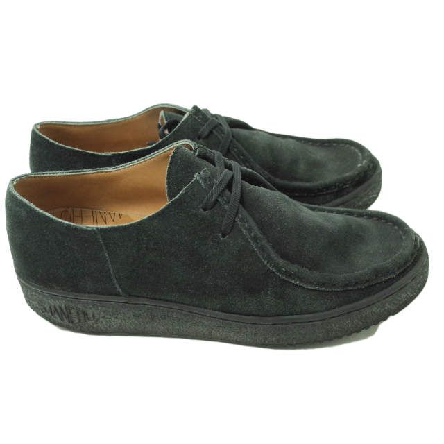 MANEBU/マネブ 417別注チロリアンシューズ スエード ブラックシューズ