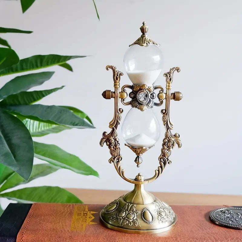 砂時計 アンティーク インテリア 家具 装飾 15分 メタル