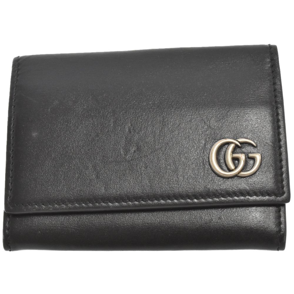 GUCCI (グッチ) GGマーモントレザーカードケース ブラック 665453