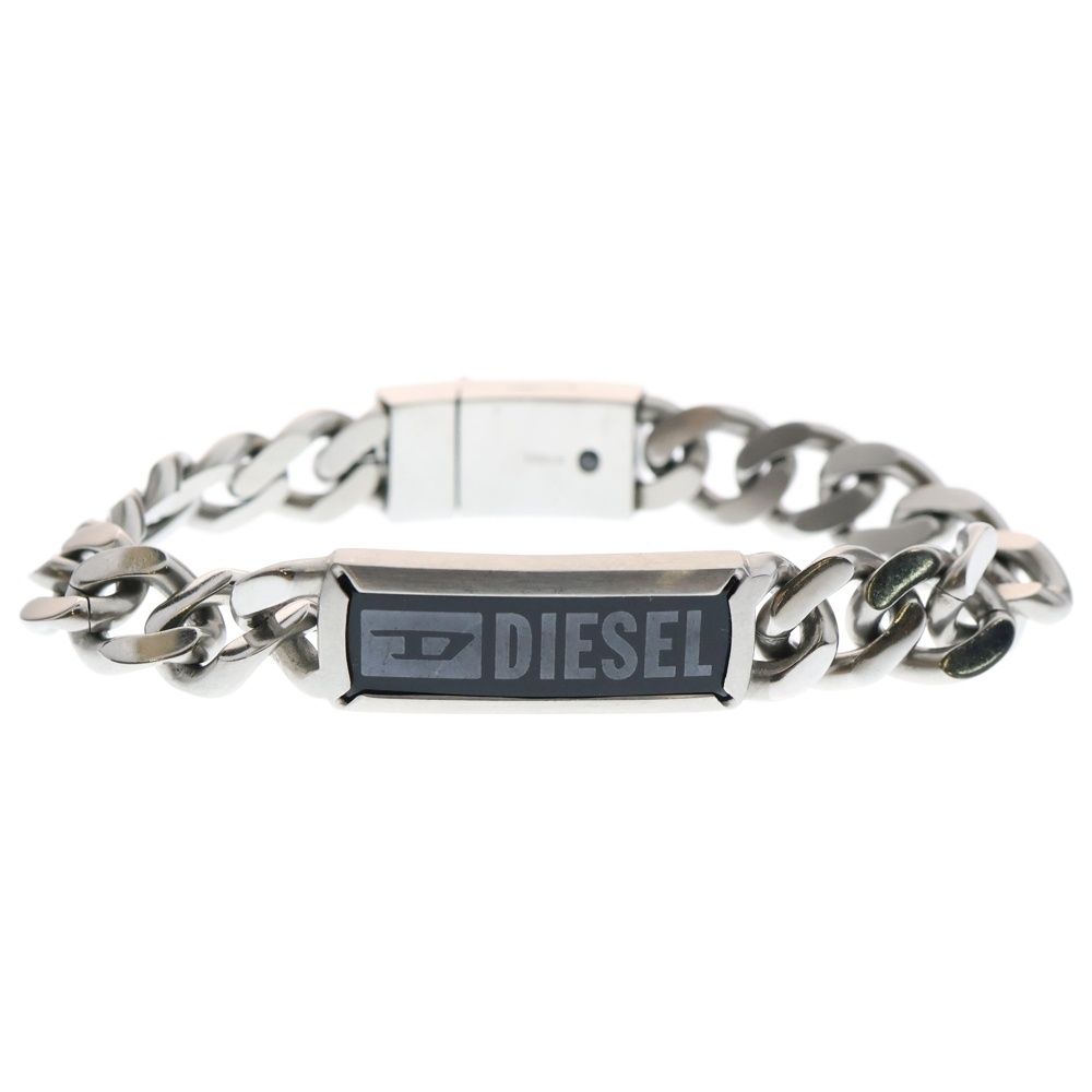 DIESEL (ディーゼル) LOGO IDプレートブレスレット シルバー