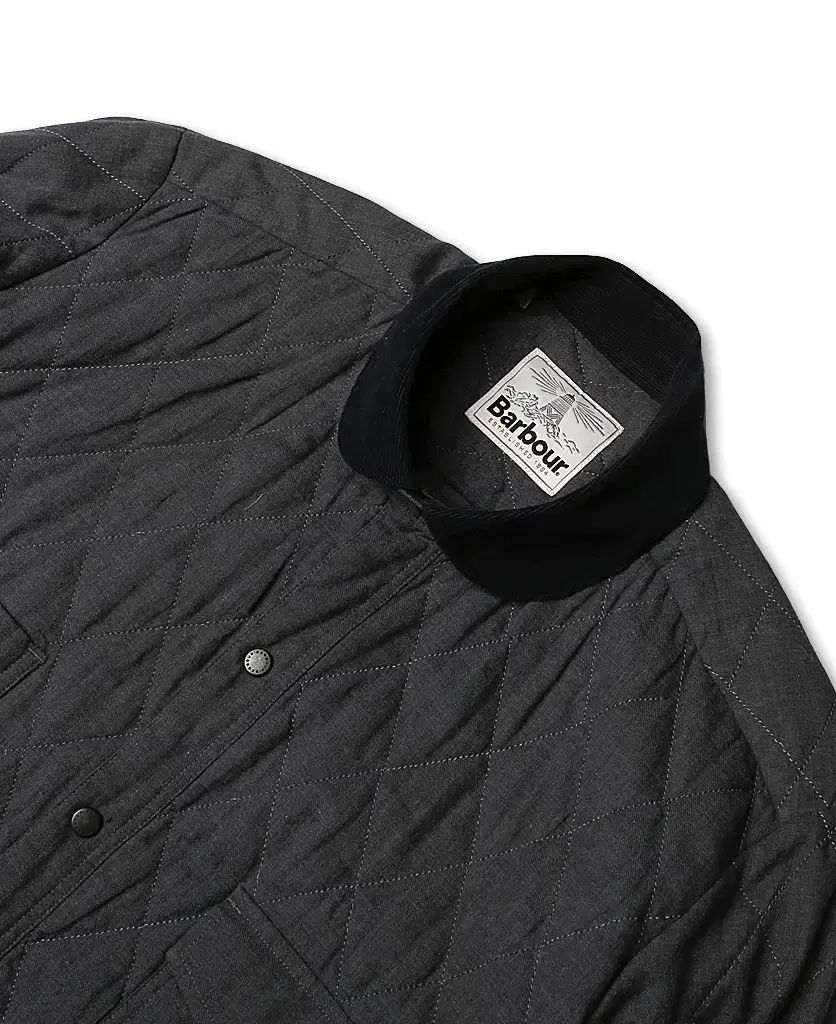 バブアー BARBOUR グレー キルティング シャツ ジャケット
