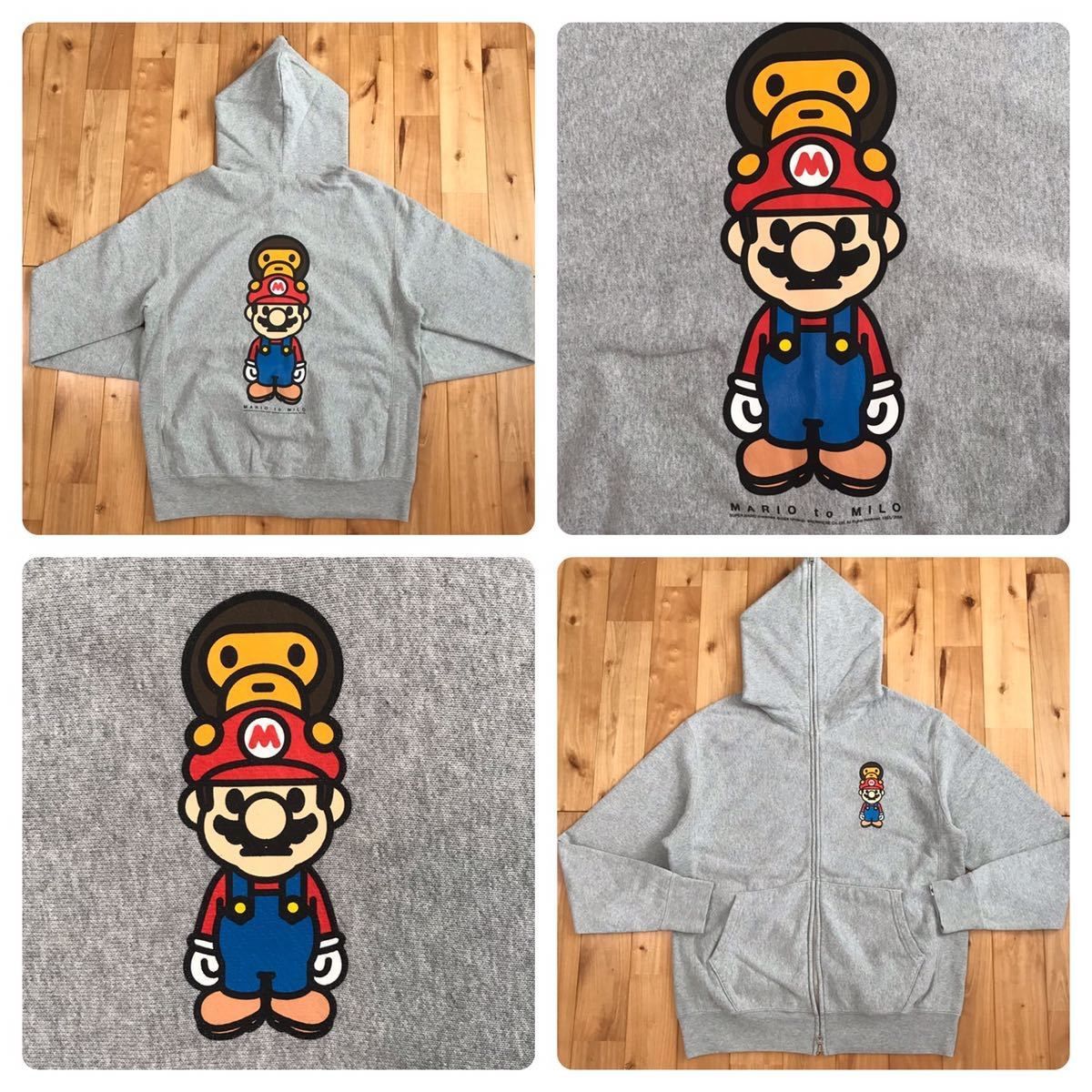 A BATHING APE マリオ　フルジップパーカー Nintendo × BAPE マリオ マイロ フルジップ パーカー Sサイズ