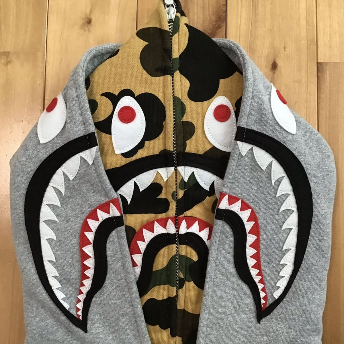 A Bathing Ape カモフラージュパーカー ダブルジップパーカー A BATHING APE パーカー ABC CAMO SHARK HALF ZIP PULLOVER