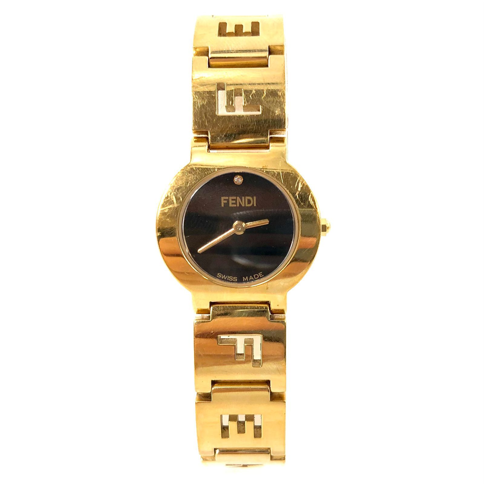 FENDI フェンディ 3060L GP/QZ ブラック文字盤 レディース腕時計