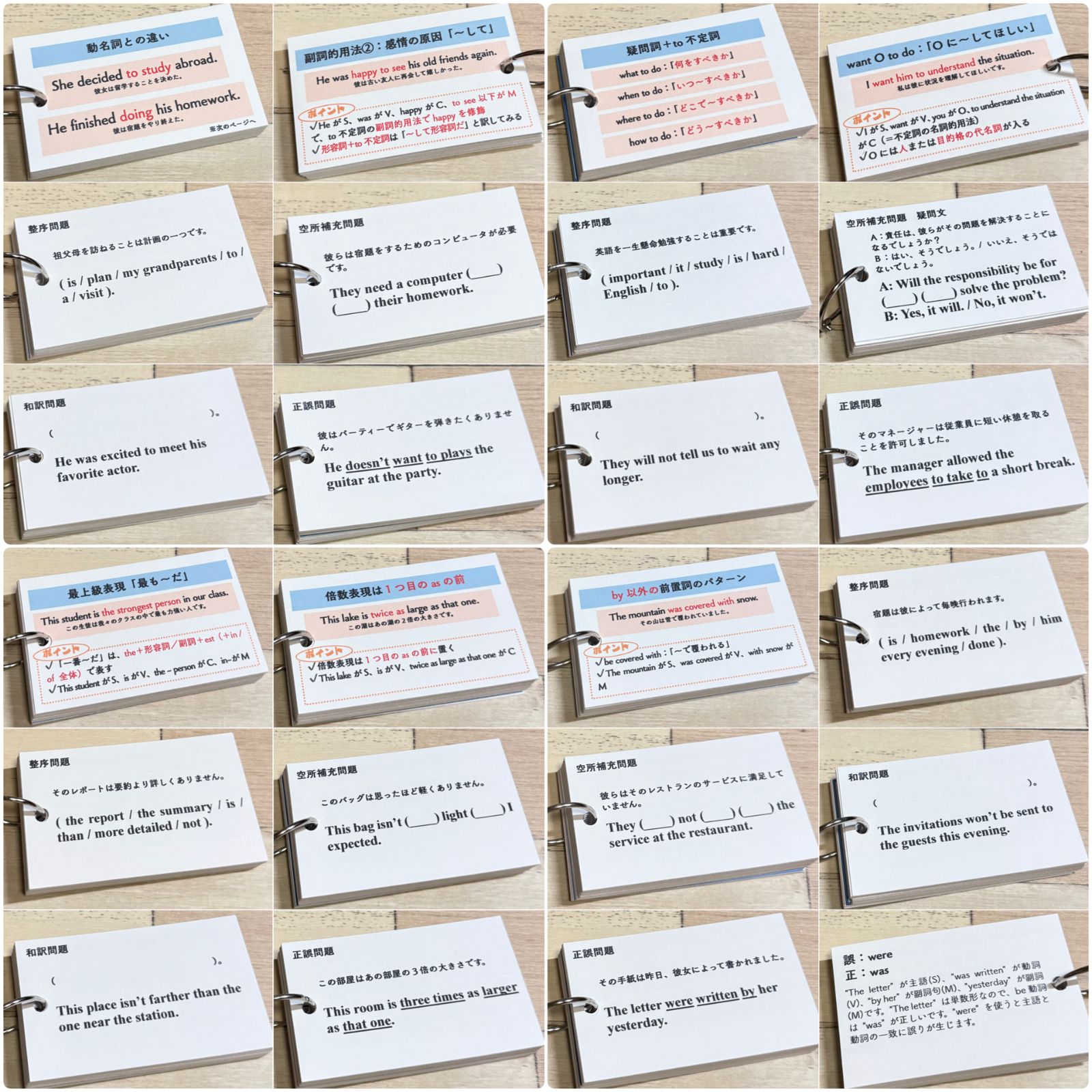中2フルパッケージ】単元別英文法カード 中学生 テスト 復習 予習 学習
