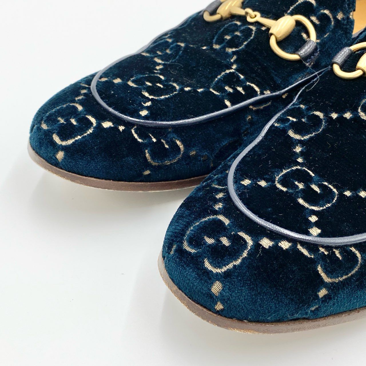 1i4 GUCCI グッチ GGベルベット ホースビット ローファー ドレス