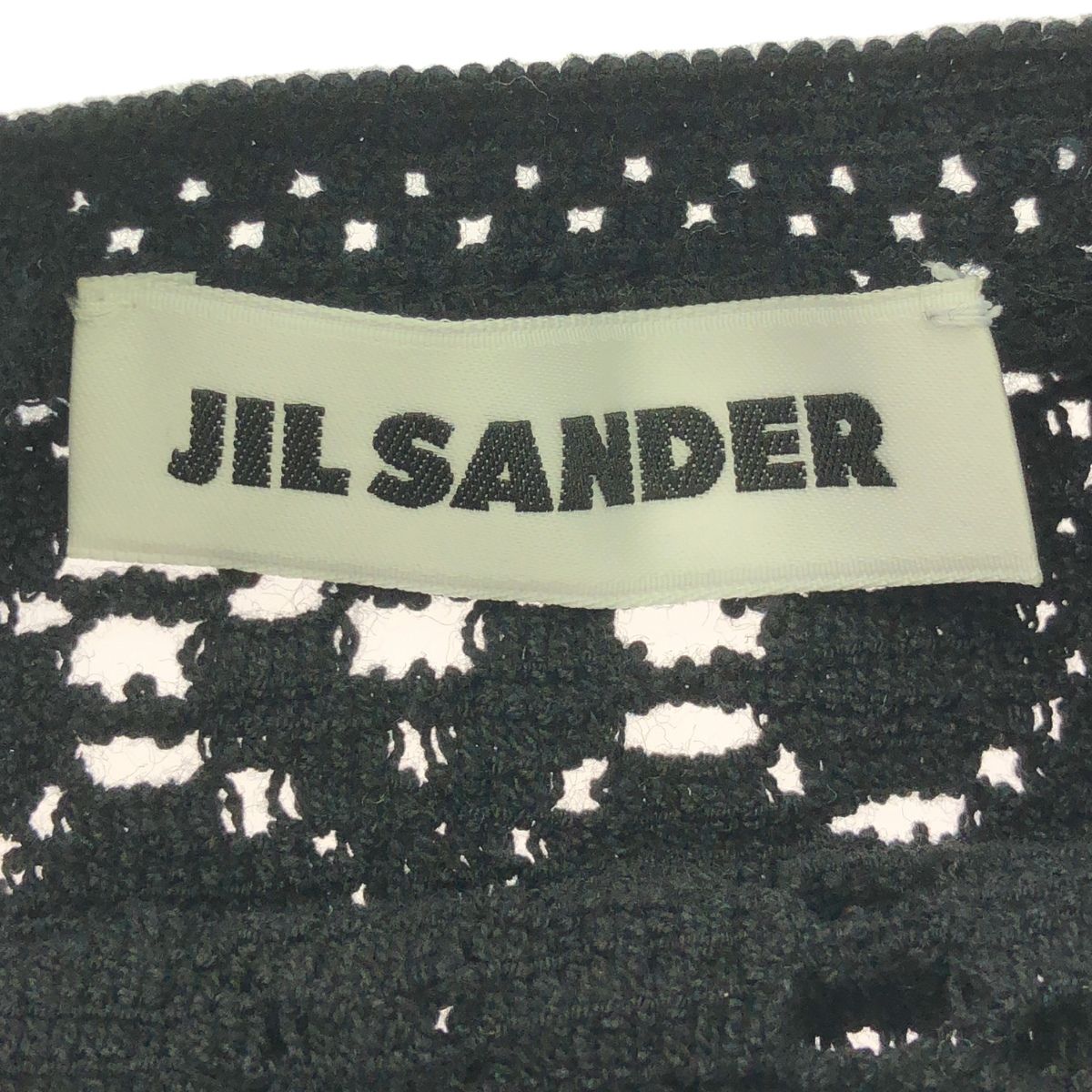 JIL SANDER - JIL SANDER ジルサンダー 22SS クロシェ モックネックトップス JSPU707044 ブラック 32 JIL SANDER ジルサンダー 22SS クロシェ モックネックトップス