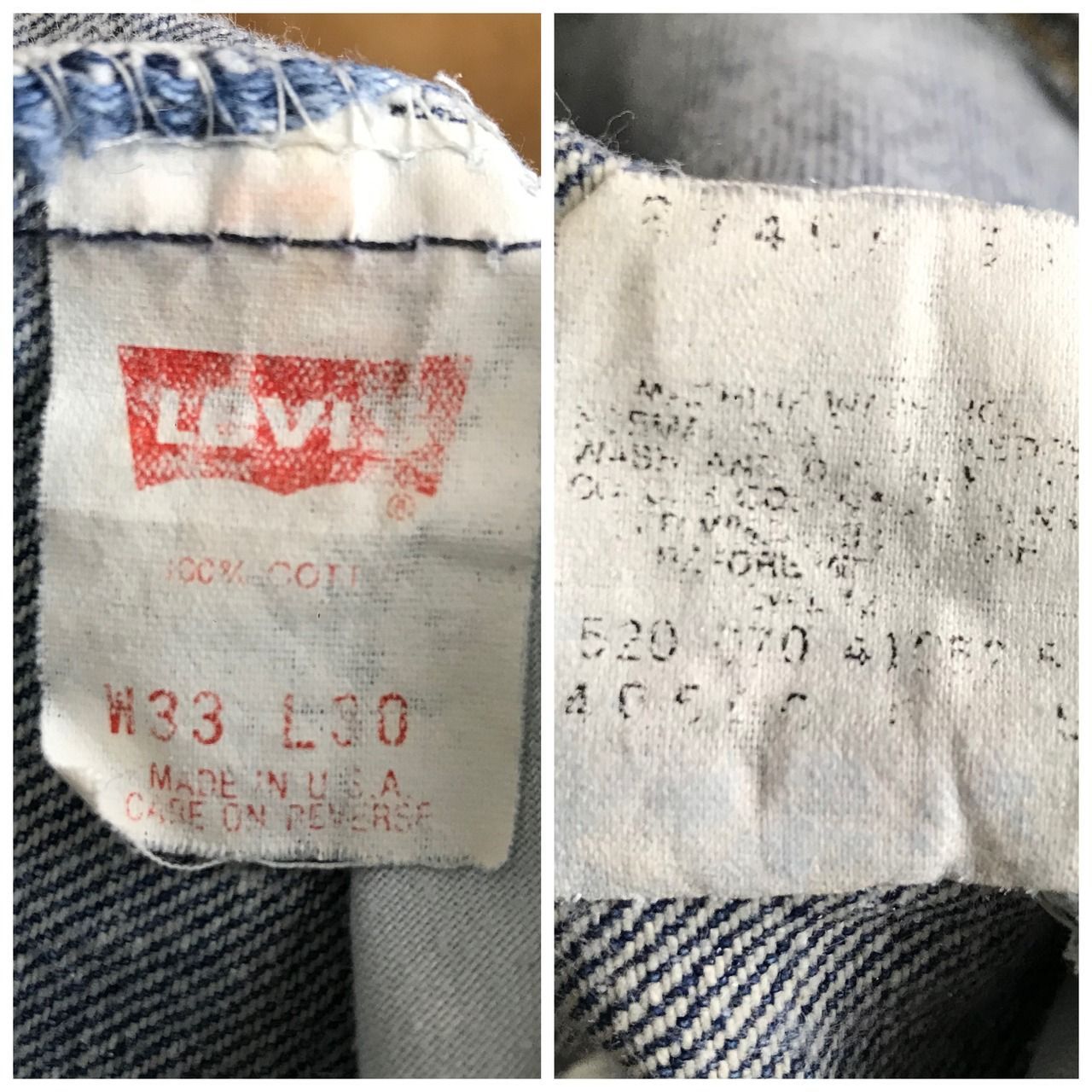 USA製 90s Levi's リーバイス 520 ケミカルウォッシュ デニム パンツ サイズ W33 L30 メンズ L位 90年代 ストーンウォッシュ 古着 s24072756