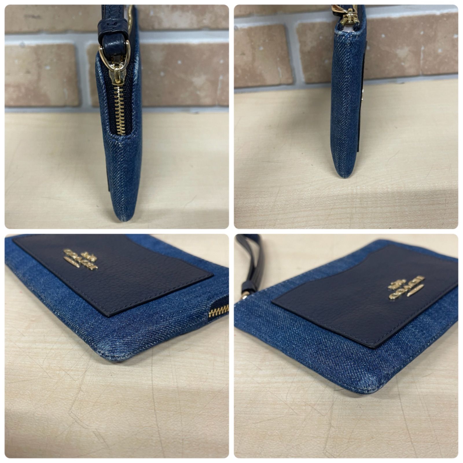 coach デニムポーチ 33 COACH コーチ F67579 レザー デニム ポーチ レディース - メルカリ