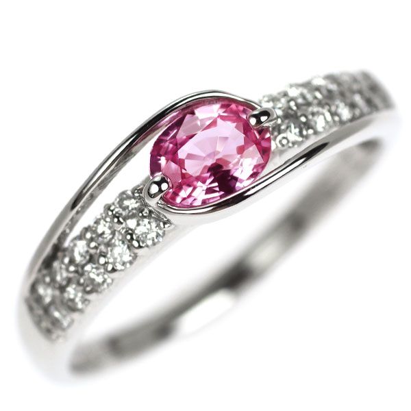 Pt900 ピンク サファイア ダイヤモンド リング 0.470ct D0.17ct - メルカリ 