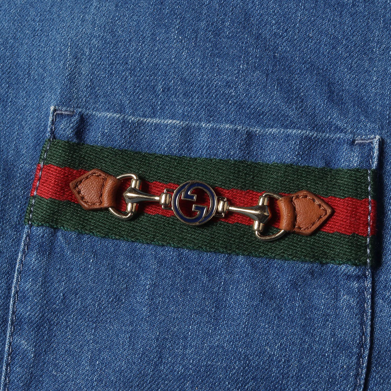 GUCCI グッチ シャツ サイズ:48 21SS ウォッシュ加工 ウェブライン