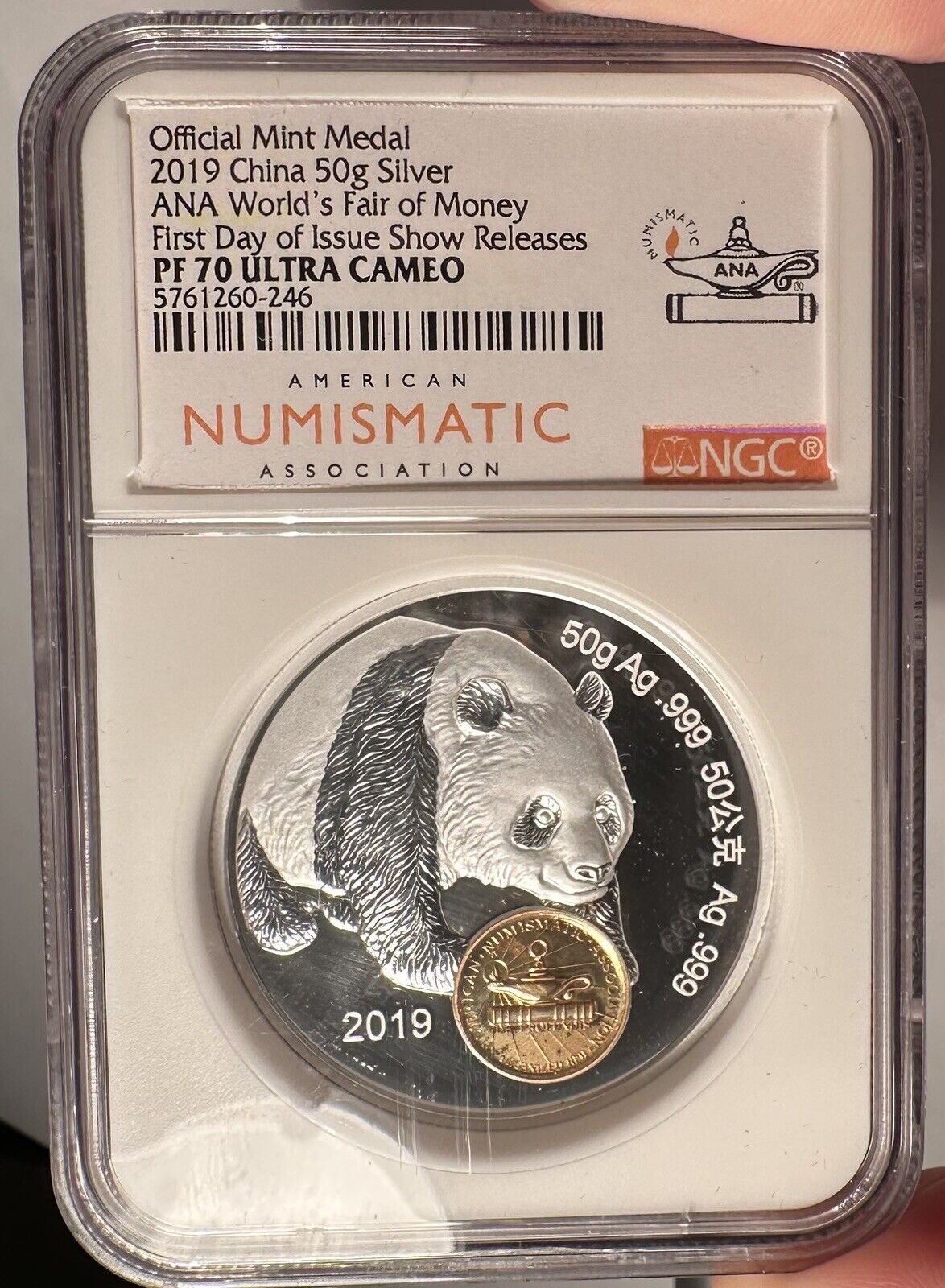2019 China 50g Silver NGC PR 70 Ultra Cameo Wld’s Fair Of My