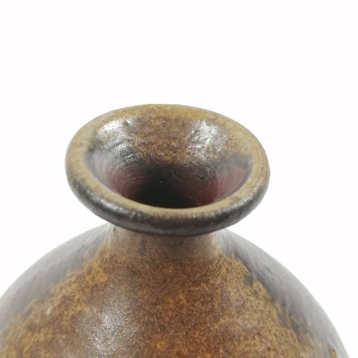 上野焼 壷 花器 花瓶 花入 華道具 茶道具 陶器 骨董品 江戸明治 加藤釥 蝶文 壺 背戸窯 瀬戸焼 刻印 飾り壺 茶道具 茶陶 陶器