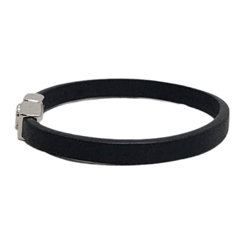 T*中様 LOUIS VUITTON ブラックレザーブレスレット LOUIS VUITTON ルイヴィトン ブラスレ フラワーエッジ M8071