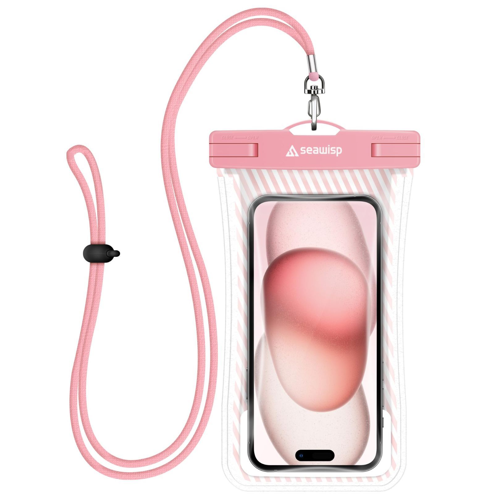 Seawisp スマホ 防水ケース 【水に浮く・ストラップ付き】 IPX8完全防水 通話可 入れたままタッチ可 お風呂 海 プール 釣り 小物収納 水中撮影 アイホン携帯防水ポーチ iPhone 15 14 13 12 11 Pro Max Plu