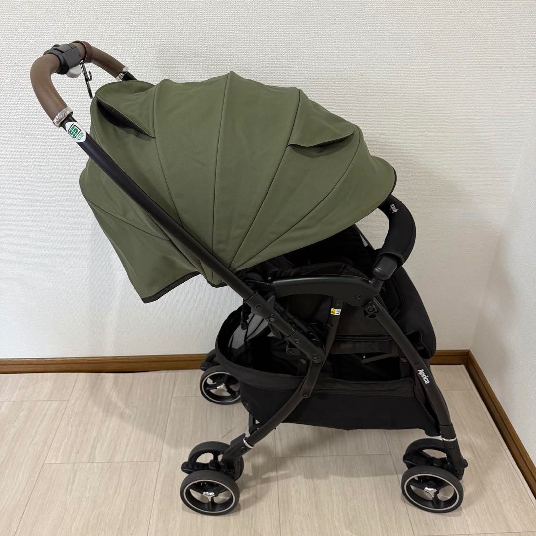 美品】Aprica アップリカ ラクーナクッション AE ベビーカー グリーン