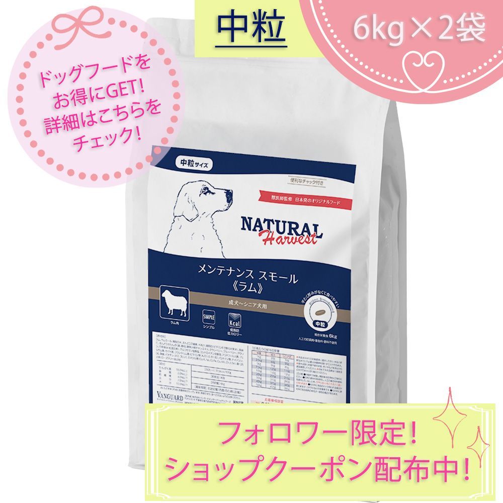 メンテナンススモール ラム 中粒 大袋 6kgX1袋 ナチュラルハーベスト