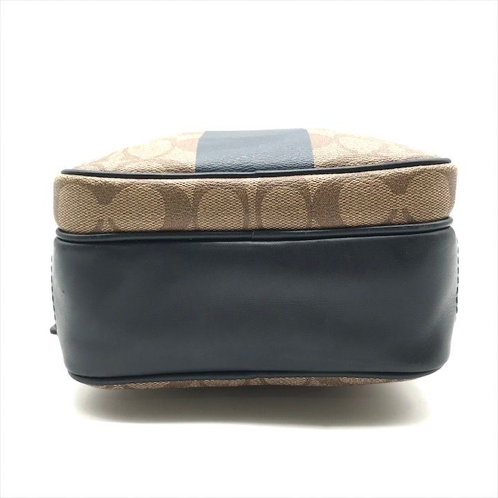 COACH コーチ ストライプ ショルダー バッグ 斜め掛け PVC
