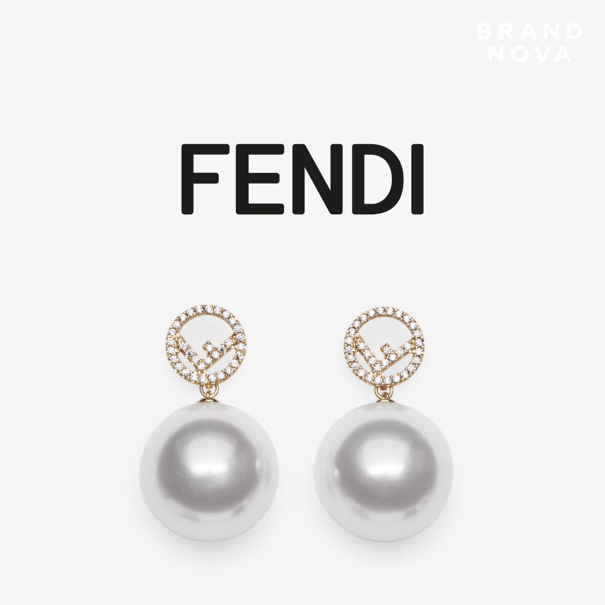 FENDI　ピアス　パール　ゴールド　専用箱\u0026ショッピング袋付きレディース