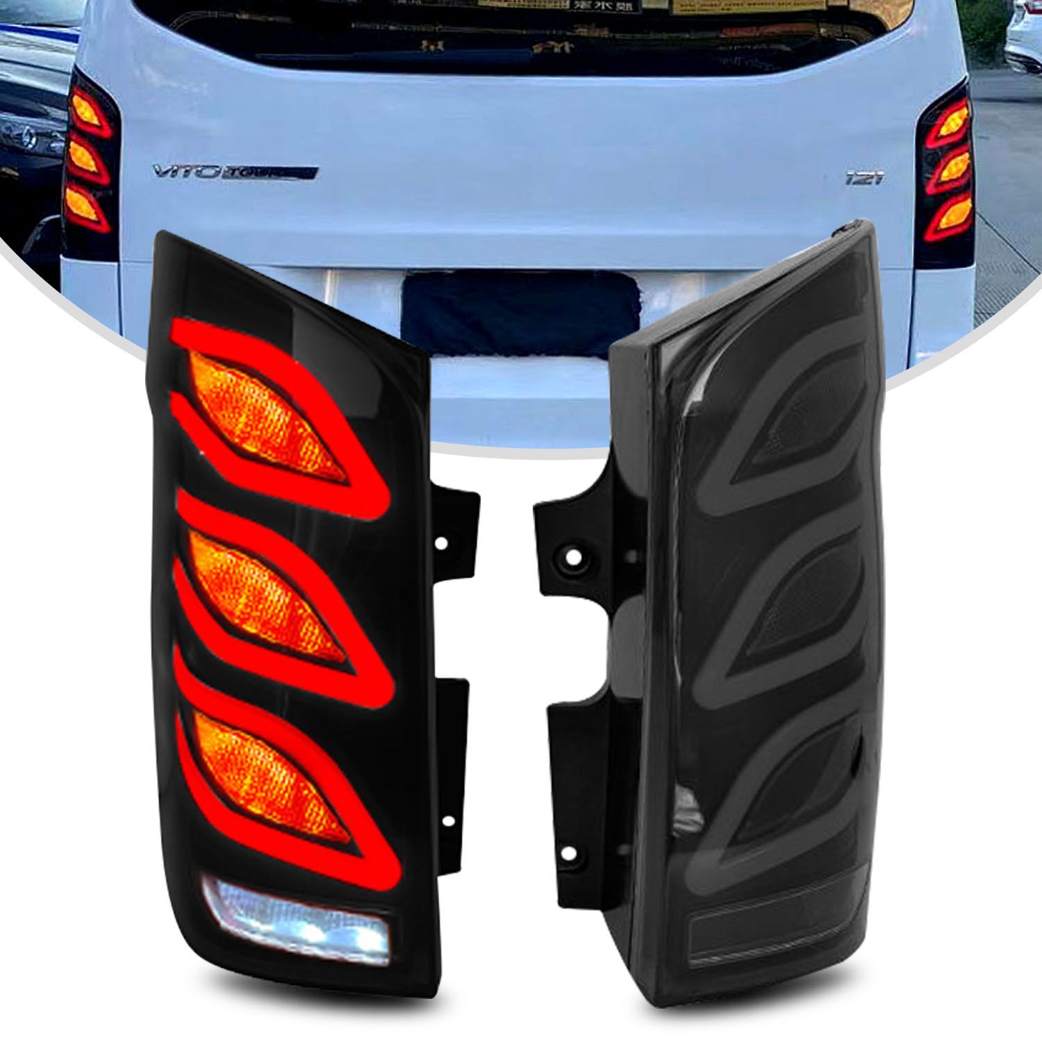 メルセデス ベンツ VITO W447 16-23モデル改装マイバッハデザインテールライトアセンブリ 10.15