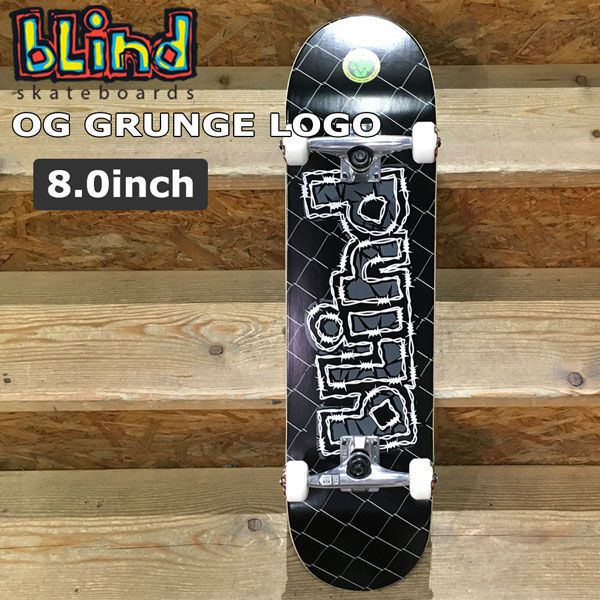 スケボー コンプリート ブラインド BLIND OG GRUNGE LOGO BLACK 8.0 x 31.6 ウィール 52mm 92A