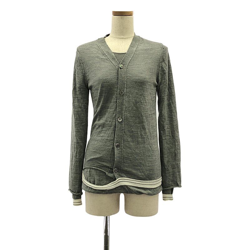 COMME des GARCONS | コムデギャルソン | 2011SS | レイヤード ニット トップス | M | グレー|ホワイト | レディース