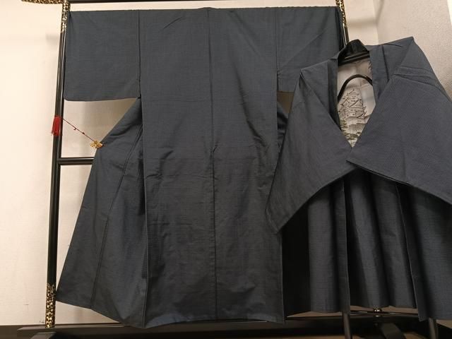 平和屋着物●男性 本場大島紬 アンサンブル 100亀甲 総詰め 正絹 AABB0410ph