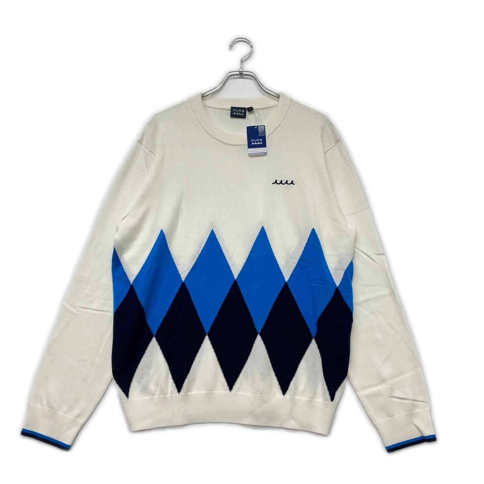 ♥品 メンズ ムータマリン muta MARINE セーター 7 XL 白 ホワイト クルーネック アーガイル