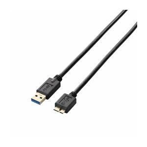 (まとめ)エレコム USB3.0ケーブル(A-microB) USB3-AMB20BK〔×3セット〕
