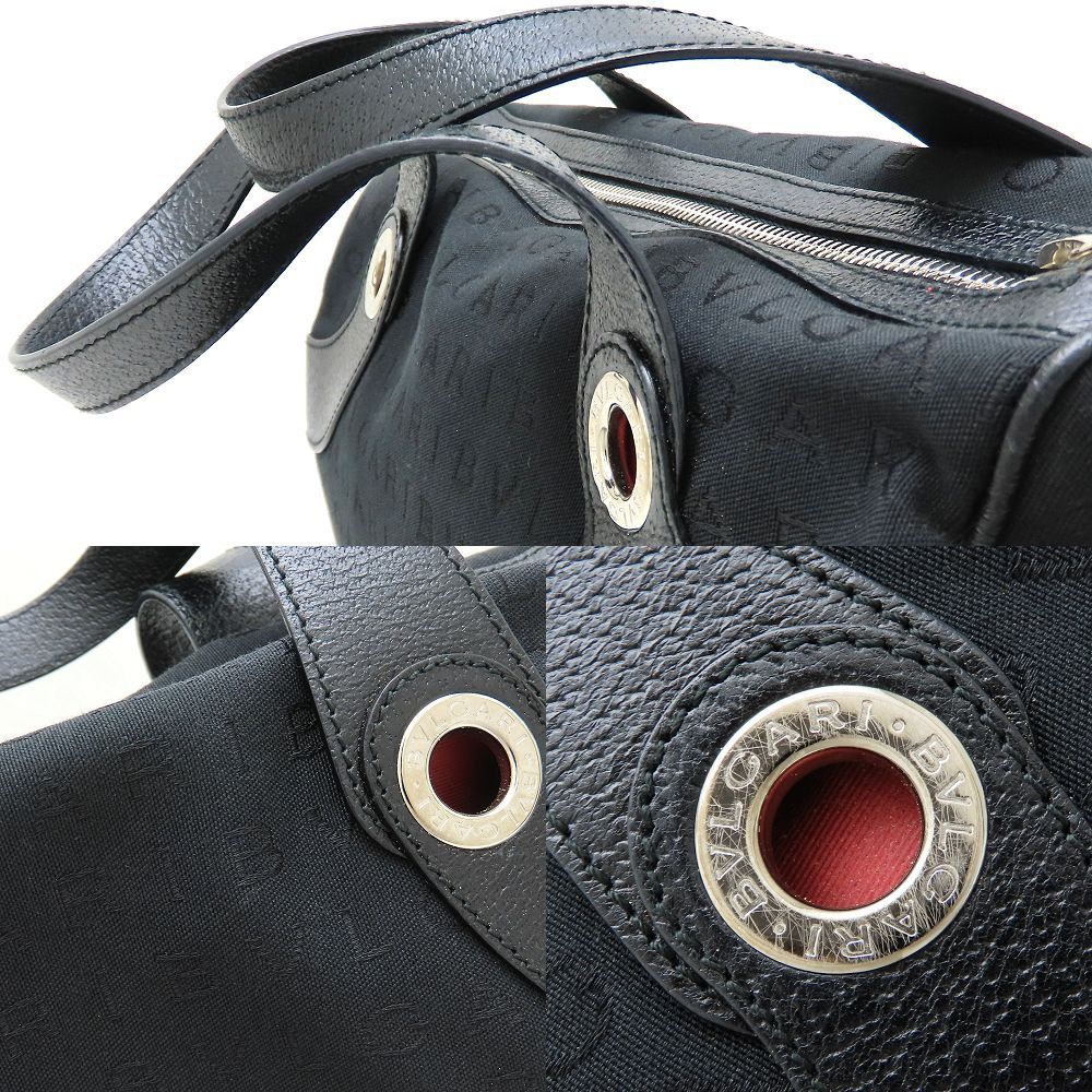 BVLGARI ブルガリ ハンドバッグ ミニボストン ロゴマニア キャンバスx  