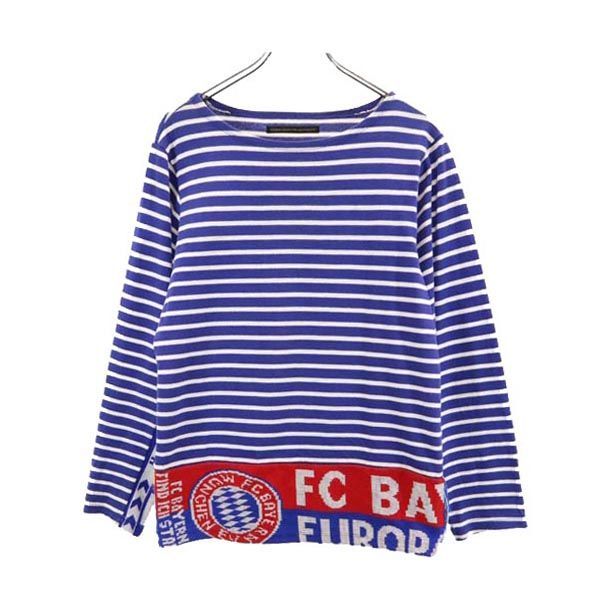 トーキングアバウトジアブストラクション 日本製 ボーダー 長袖 Tシャツ 2 ブルー系 TALKING ABOUT THE ABSTRACTION ロンT メンズ 【中古】  【230909】