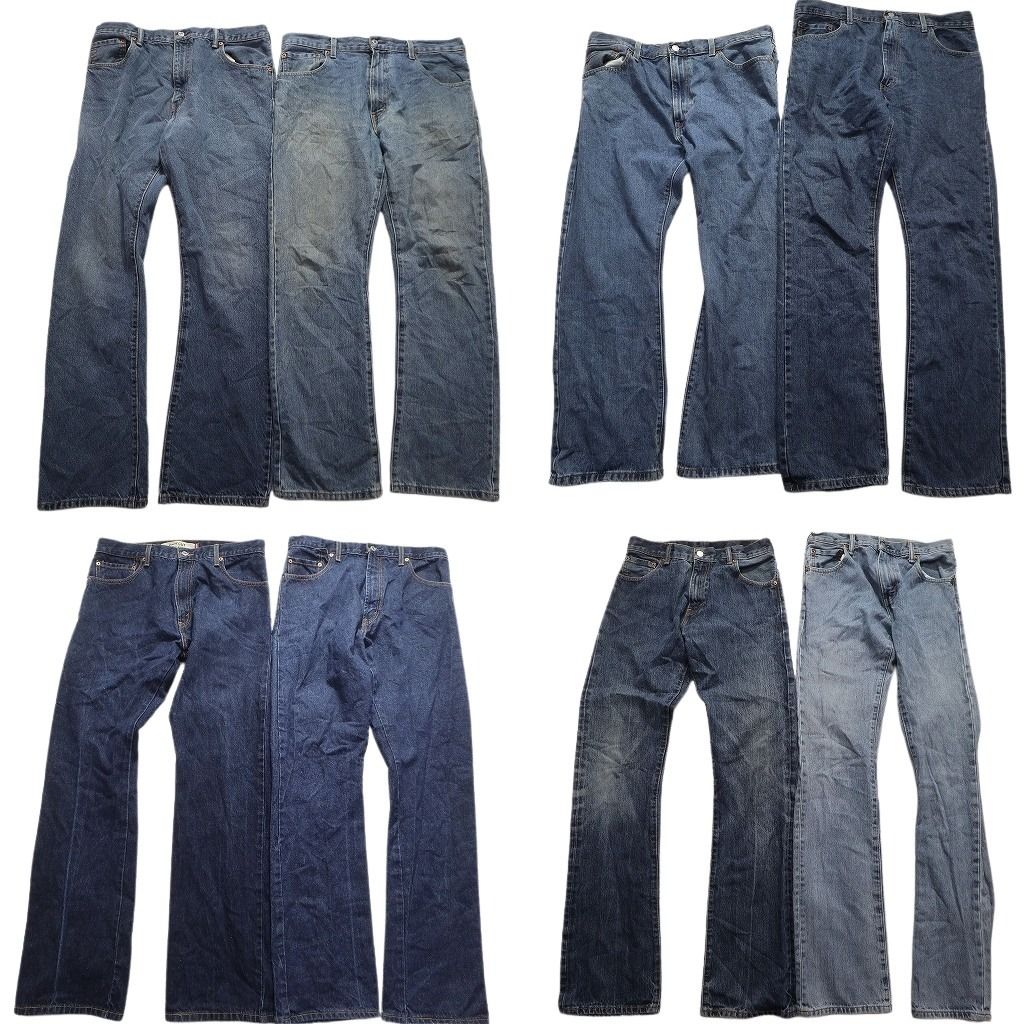 古着卸 リーバイス 517 デニム パンツ 8枚セット メンズ 30 |34 |35 |36 |38 インディゴブルー ライト 古着 NA6501