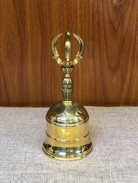 真言宗 密教法具 佳品 手作り 仏教 法具 真鍮製 金剛鈴 10.5CM