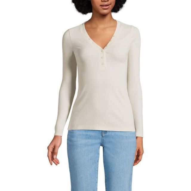 売れ筋商品|||ランズエンド Tシャツ トップス レディース Women's Slub T-Shirt Ivory 送料無料】 ランズエンド レディース Tシャツ トップス Women's