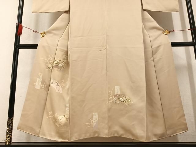 平和屋着物●訪問着　友禅　駒刺繍　地紙草花文　金彩　正絹　逸品　AABB2944ph 平和屋着物○訪問着 友禅 駒刺繍 地紙草花文 金彩 正絹 逸品