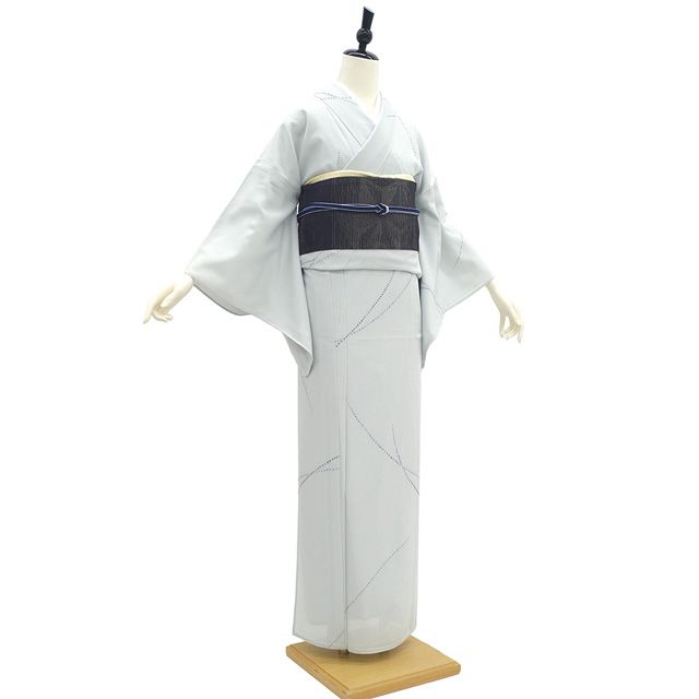 新古品】 夏物 小紋 単衣 着物 未使用 正絹 縦絽 絽 五泉 福の神