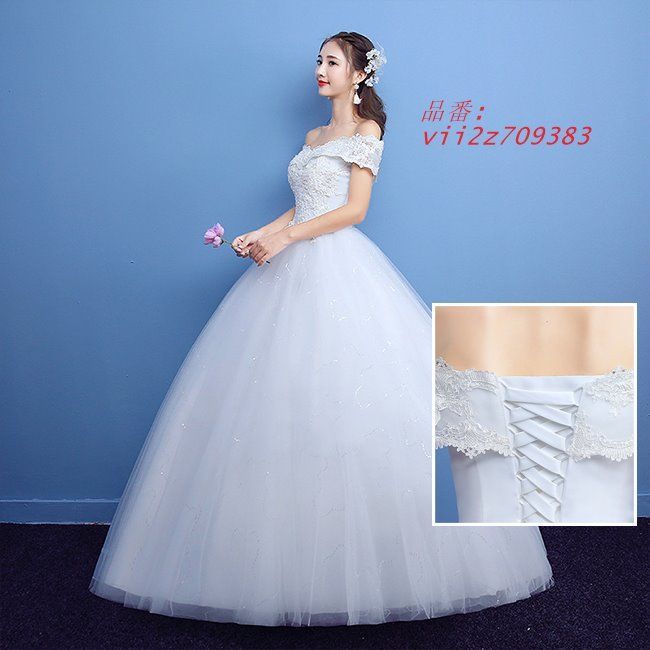 夏新作 送料無料  プリンセスライン ウエディングドレス ワンショルダー 編み上げ 結婚式 演奏会 ウェディングドレス 花嫁ドレス ロ 送料無料 プリンセスライン ウエディングドレス ワンショルダー