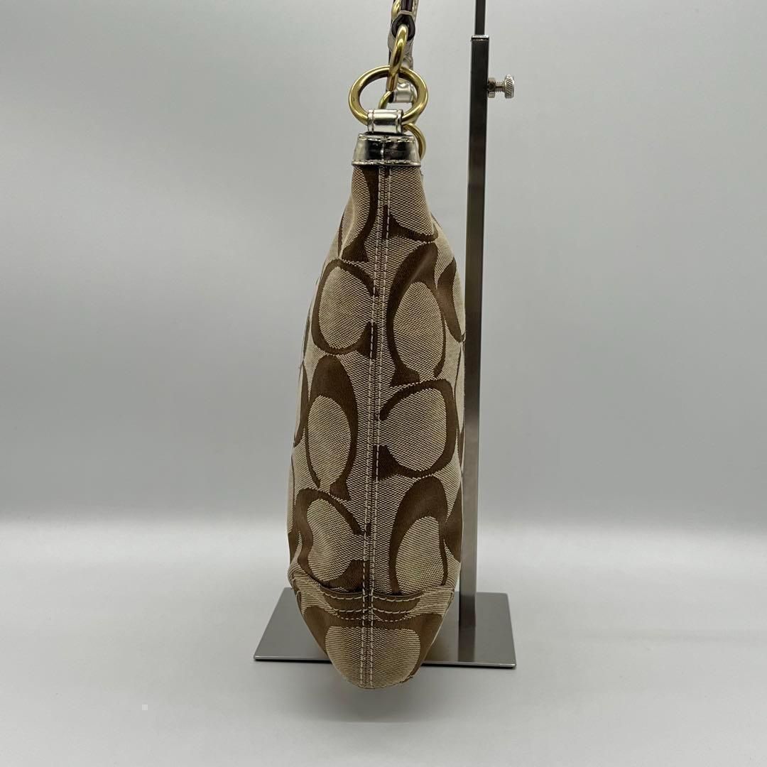 美品】COACH コーチ シグネチャー ストライプ ハンドバッグ