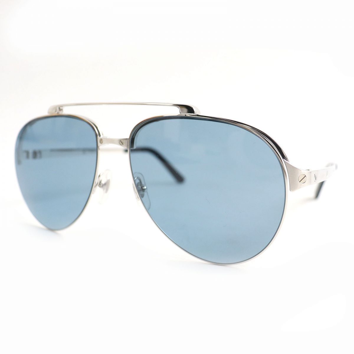 未使用品△Cartier カルティエ CT0354S-003 サントス ドゥ カルティエ パイロット サングラス アイウェア 61□15 145 メンズ 仏製 箱付き◎ 未使用品△Cartier カルティエ CT0354S-003 サントス ドゥ カルティエ